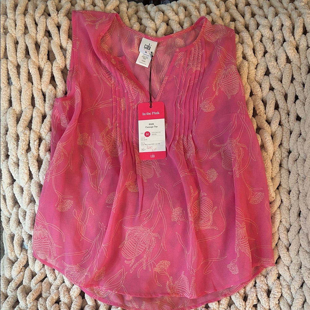 CAbi Pink Sheer Blouse